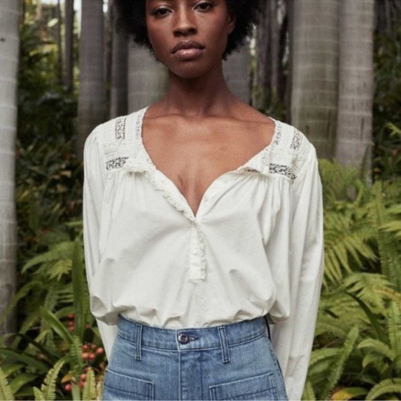 Doen Tops - Doen Brienne Top Lace Salt Size Large